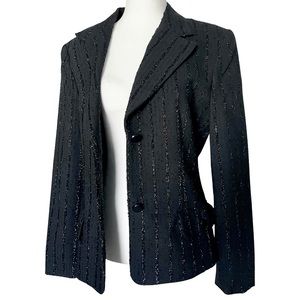 Vintage 1990s HIGH POINT New York Shimmer‎ Black Striped Blazer